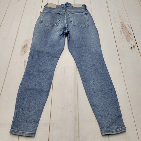 Everlane NWT curvy The Way High  skinny jeans organic cotton crop faded blue - Picture 7 of 9